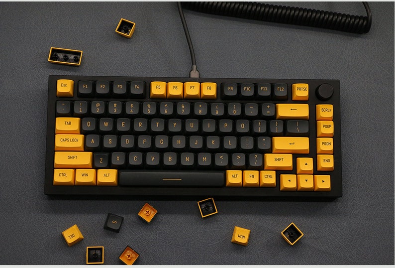 Black and Gold Keycaps CSA Profile PBT Plastic 149 Keycaps set image 5