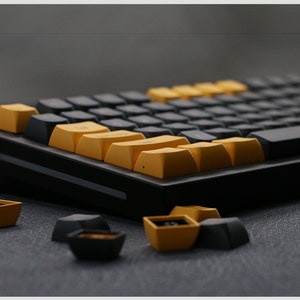 Black and Gold Keycaps | CSA Profile | PBT Plastic | 149 Keycaps set