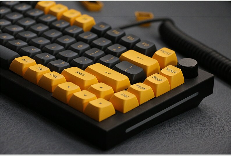 Black and Gold Keycaps CSA Profile PBT Plastic 149 Keycaps set image 8