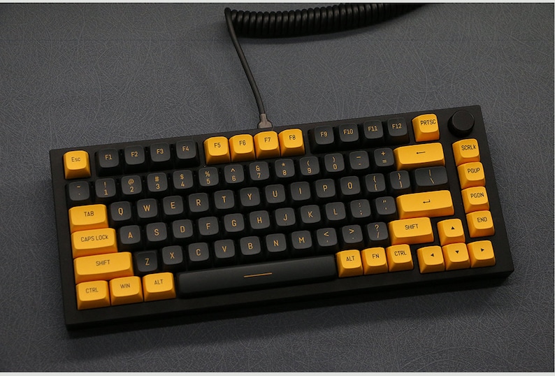 Black and Gold Keycaps CSA Profile PBT Plastic 149 Keycaps set image 3