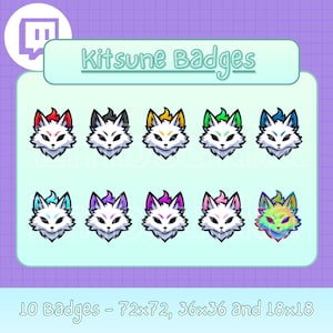 KITSUNE Twitch バッジ / ストリームビットバッジ / Kitsune Fox クールでかわいい Twitch グラフィック ビット 応援