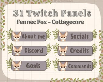 Fennec Fox Panels /Cute/Cozy/Nature/Cottagecore
