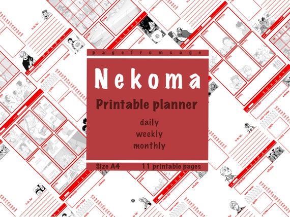 hailyuu nekoma planner printable pdf digital download etsy