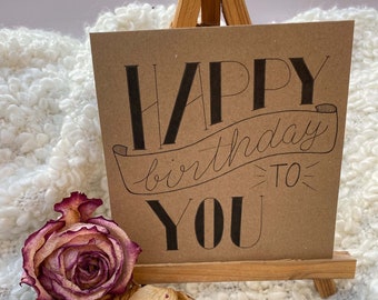 Birthday card "Happy B!", Birthday card, Greeting card Hand lettering, Folding card, Happy Birthday, Handmade