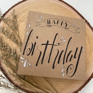 Geburtstagskarte "Birthday Splash", Karte zum Geburtstag, Glückwunschkarte Handlettering, Klappkarte, Happy Birthday, Handmade