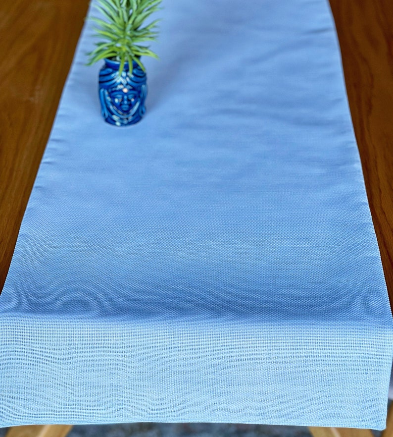 Double Sided Pastel Blue Table Runner With Little Glitter Effect Easter