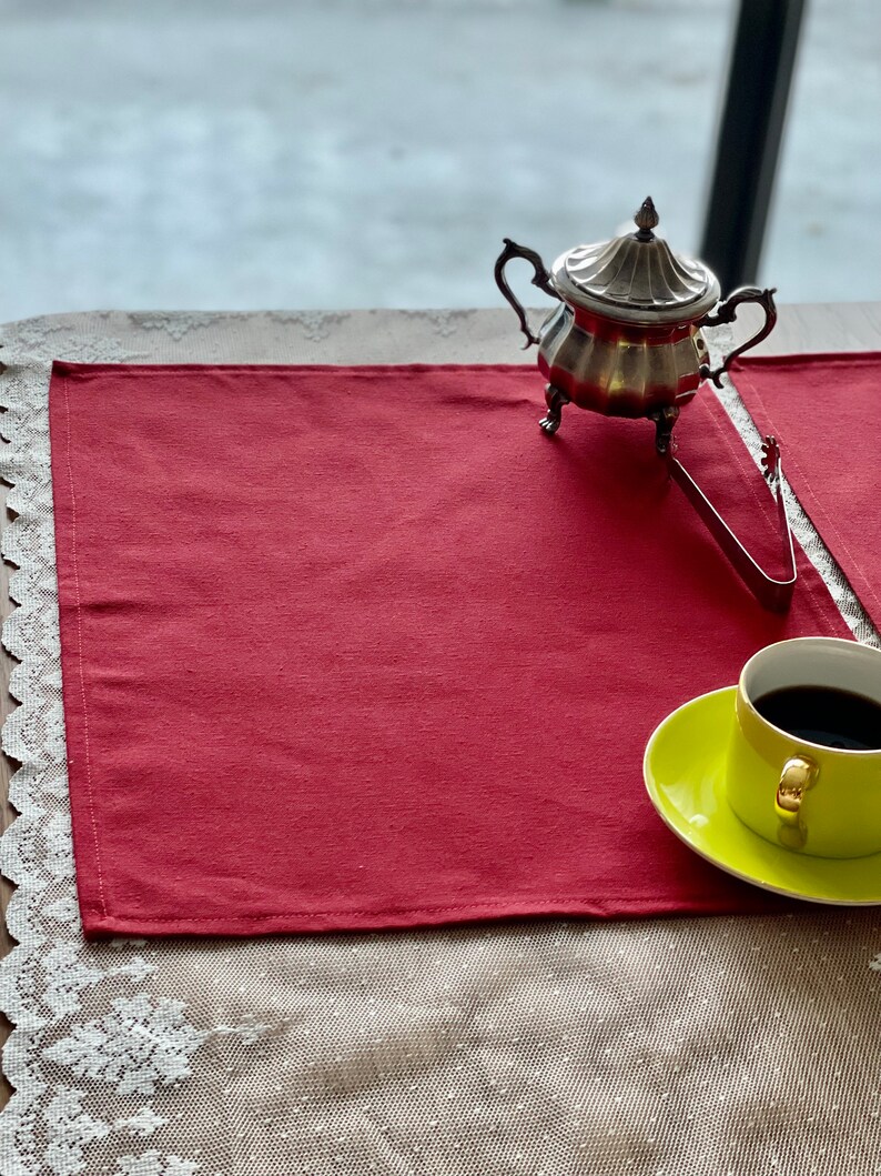 Red Placemats Set of 4durable Placemats Etsy