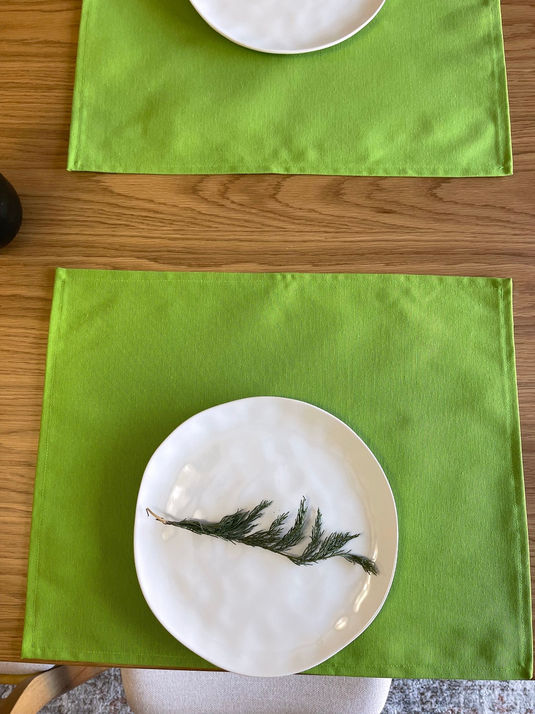Lime Green Christmas Placemats Set of 4durable Table Etsy
