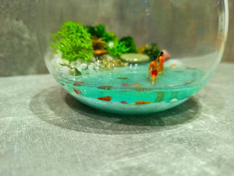 Miniature Figurines Beach Scene Terarrium Diorama Tiny Etsy