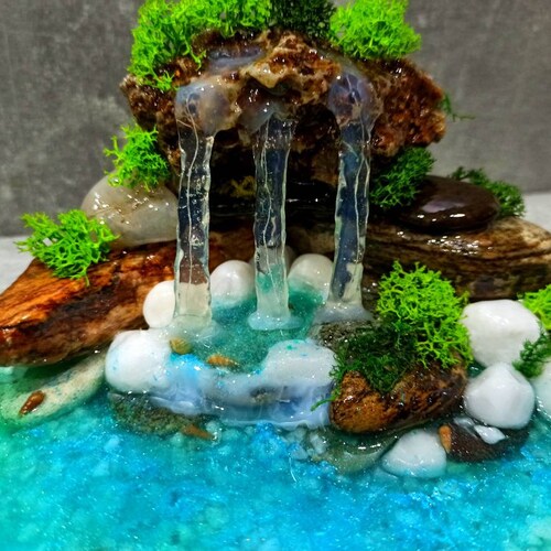 Huge Fairy Garden Waterfall and Resin Pond Fairy Pebbles Etsy