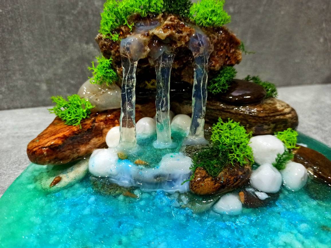 Huge Fairy Garden Waterfall and Resin Pond Fairy Pebbles Etsy