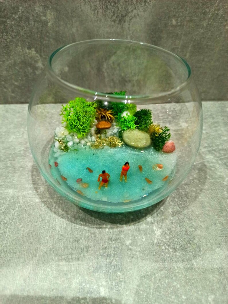 Miniature Figurines Beach Scene Terarrium Diorama Tiny Etsy