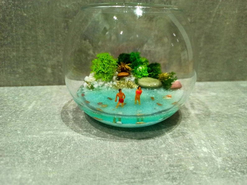 Miniature Figurines Beach Scene Terarrium Diorama Tiny Etsy