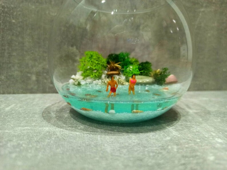 Miniature Figurines Beach Scene Terarrium Diorama Tiny Etsy