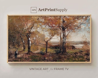 Pintura al óleo de paisaje otoñal para televisor Samsung (descarga digital)