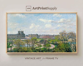 Paris Landscape Frame TV Art: Tuileries Garden Painting (4K Digital Download)