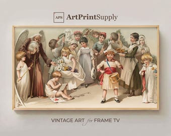Cuadro navideño vintage para Samsung Frame TV (descarga digital)