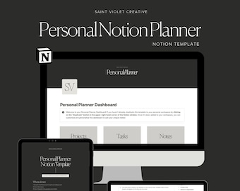Plantilla de nociones Noción para el TDAH Gestión de proyectos Planificador de nociones Planificador de vida digital Planificador de lectura del panel de nociones estéticas