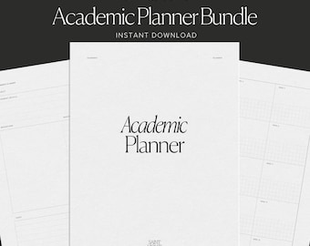 Printable Academic Planner Bundle College Study Planner Printable Assignment Tracker Weekly Schedule Student Planner Semester A5 Planner PDF