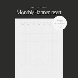 Undated Monthly A5 Planner Inserts Minimalist Printed ADHD Planner Pages Printed Inserts A5 To Do List Student Planner Refill for A5 Binder