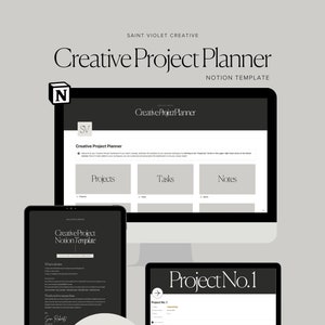 Creative Project Notion Planner Notion Template ADHD Notion Project Management Digital Planner Aesthetic Notion Dashboard for Designer Gift