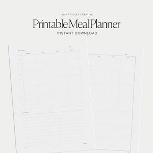 Meal Planner Bundle Meal Planner Printable Meal Prep Food Journal Grocery List Food List A5 Planner Inserts Wellness