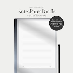 Printable Notes Bundle ADHD Planner A5 Inserts Cornell Notes Task Tracker Remarkable Kindle Scribe College Notes Graph Paper Lined Paper PDF