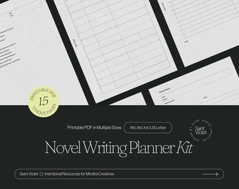 Novel Writing Planner for Authors Plot a Novel Scene Card Book Writing Templates Novel Project Planner Writer Gifts for Writer Planner