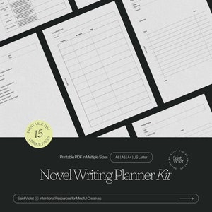 Novel Writing Planner for Authors Plot a Novel Scene Card Book Writing Templates Novel Project Planner Writer Gifts for Writer Planner