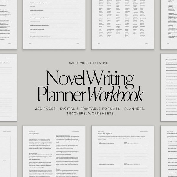 Novel Writing Digital Planner for Author Planner Plot a Novel Writer Gift Printable How to Write Workbook Creative Planner Writing Journal