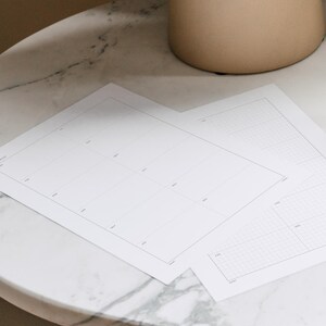 Year-at-a-Glance Grid Layout Annual Planner Bundle Printable A5 Inserts ADHD Planner Perpetual Calendar