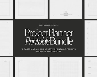 Paquete de planificador de proyectos Plantilla de gestión de proyectos Seguimiento de tareas Planificador de productividad Planificador para TDAH Inserciones imprimibles para planificadores A5 Lista de tareas pendientes