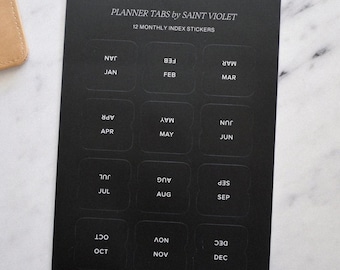 Aesthetic Monthly Planner Tabs Index Tab Stickers for Planner Section Tab Dividers Sticky Month Tabs Neutral 2025 Planner Accessories