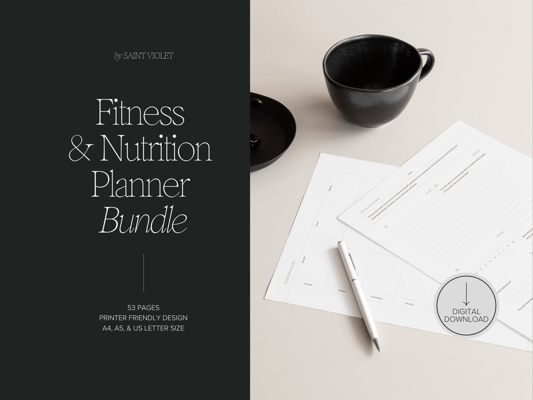 Digital Fitness Planner Printable Weight Loss Journal Printable Workout ...