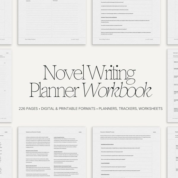 Novel Writing Digital Planner for Author Planner Plot a Novel Writer Gift Printable How to Write Workbook Creative Planner Writing Journal