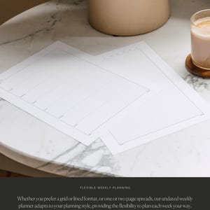 Comprehensive weekly planner includes weekly plan grid layout MO2P pages and undated calendar templates perfect for ADHD planning and productivity tracking in printable PDF format