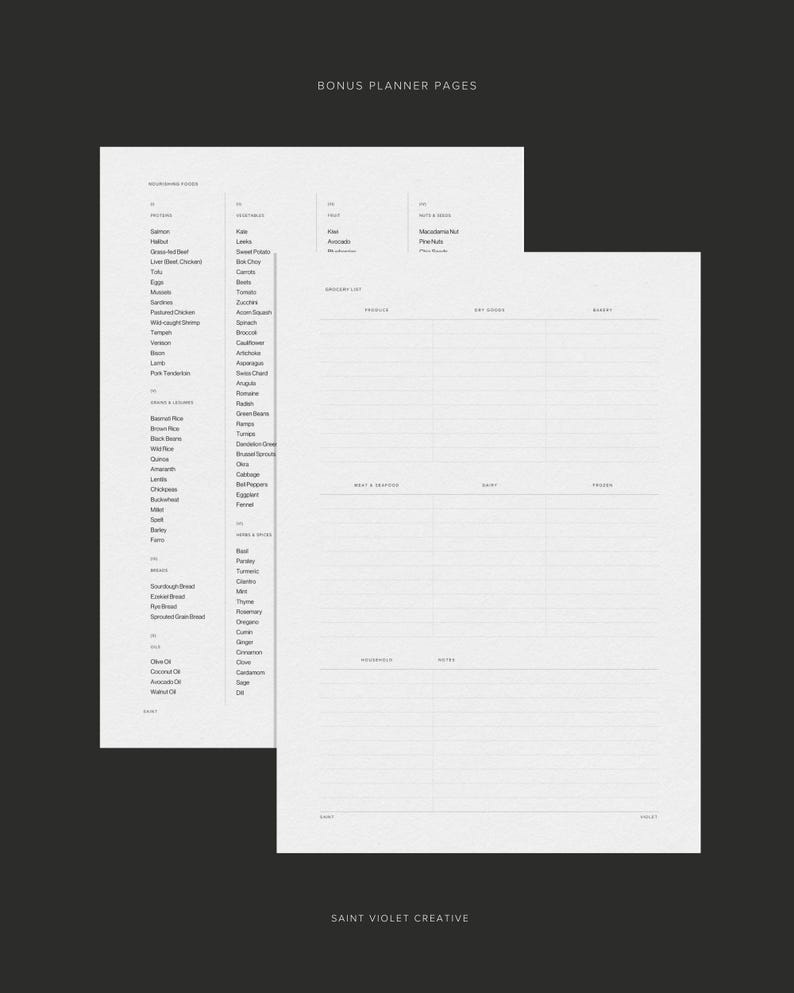 Organize your meals with the Meal Planner Bundle includes Meal Planner Meal Planner Alt Grocery List Planner and Nourishing Foods List perfect for Meal Prep and Nutrition Tracking