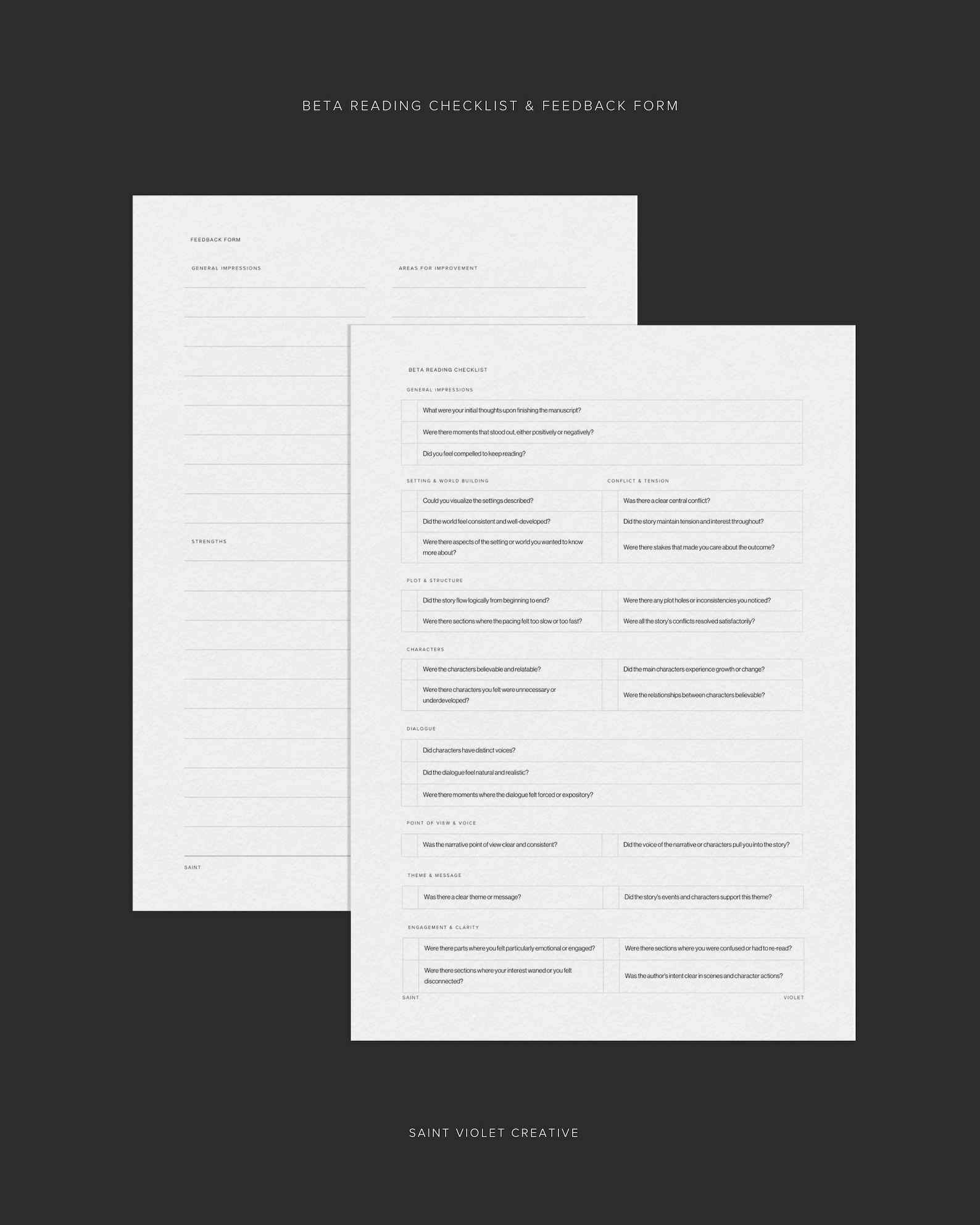 Novel Writing Editing Checklist Planner for Author Planner Plot a Novel ...