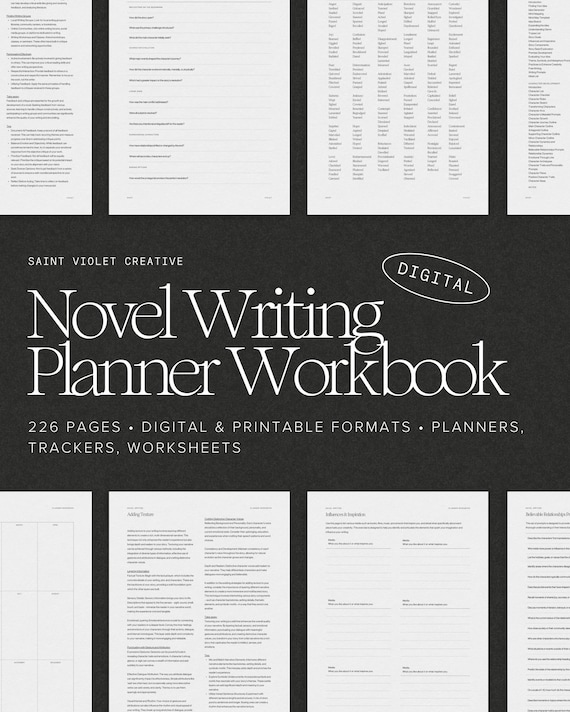 Novel Writing Digital Planner for Author Planner Plot a Novel Writer Gift Printable How to Write Workbook Creative Planner Writing Journal