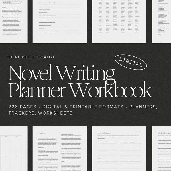 Novel Writing Digital Planner for Author Planner Plot a Novel Writer Gift Printable How to Write Workbook Creative Planner Writing Journal