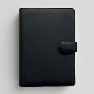 A5 Planner Binder Faux Leather 6 Ring Binder Vegan Leather with Magnetic Closure and Pockets Available in Black or Fawn Organizer for A5 Planner Inserts Perfect for 2025 Planning and Daily Organization