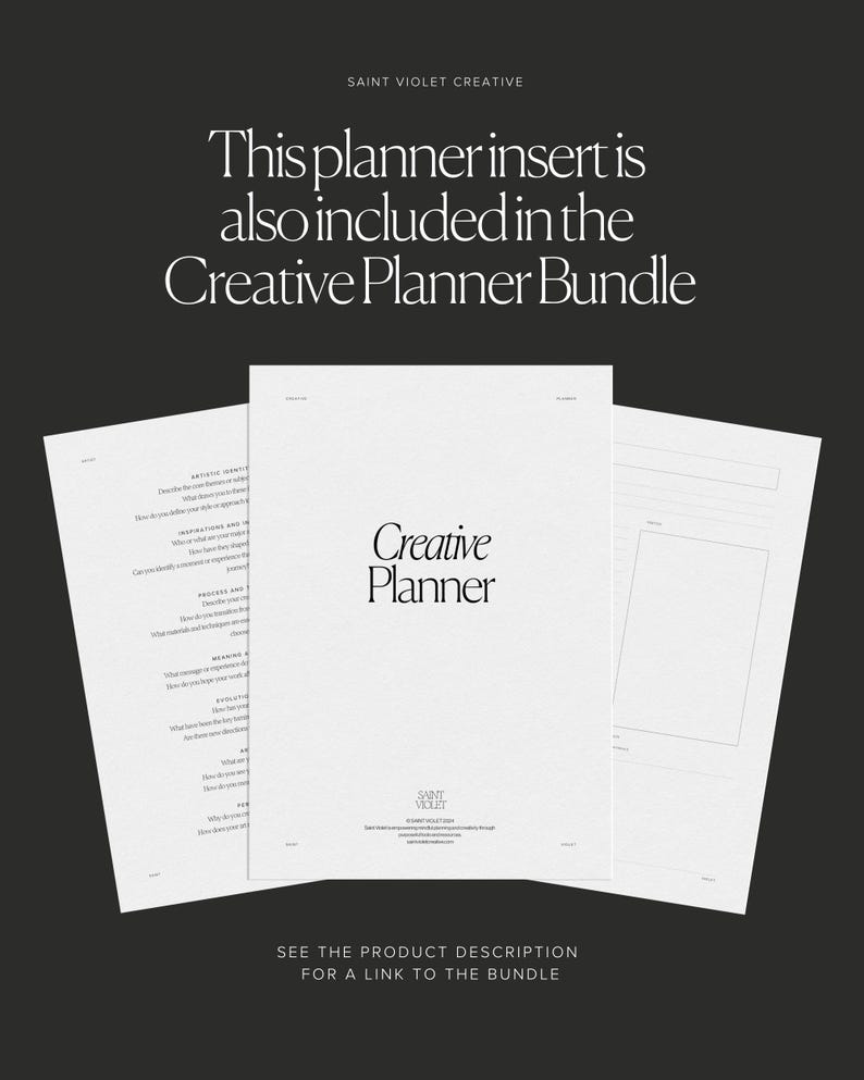 One Page Creative Project Planner Art Piece Planner for Artists A5 Printable Inserts Graphic Design Gift for Artist Art Project Management Project Tracking Sheets Creative Brief Organizer