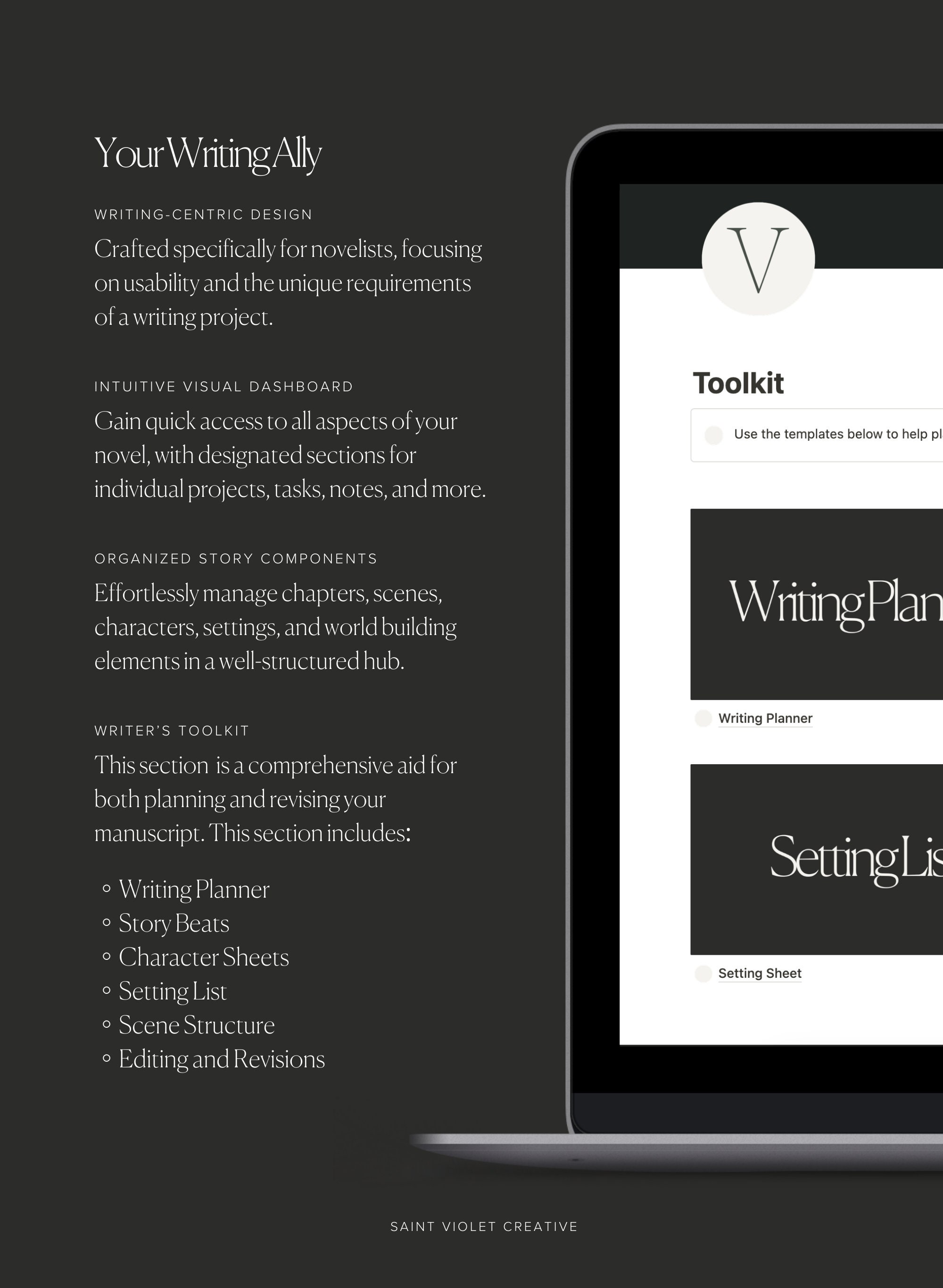 Novel Writing Notion Planner Notion Template for Authors Writers Novel ...