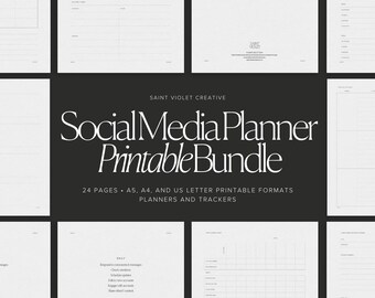 Planificador de redes sociales Gestor de redes sociales Planificador de contenido Calendario de contenido Insertos imprimibles para planificadores A5 Auditoría del planificador de marketing digital