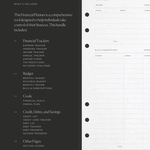 Printable Financial Planner Bundle Monthly Budget Debt Tracker Finances ...