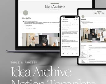 Project Planner Notion Template Digital Artist Writer Creative Notion Planner Project Management Template for Idea Tracking Notion Templates