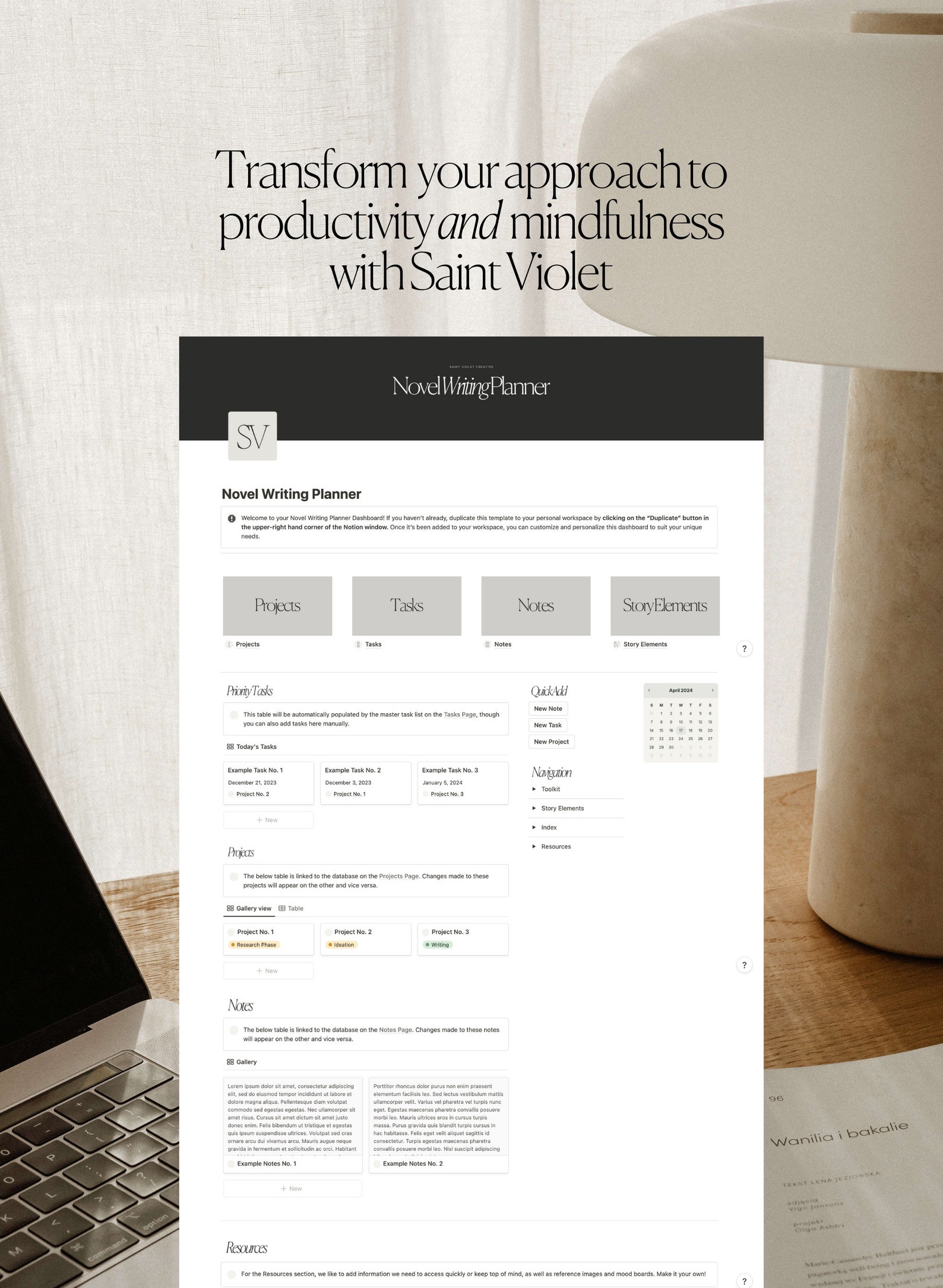 Novel Writing Notion Planner All-in-one Notion Template for Authors and ...