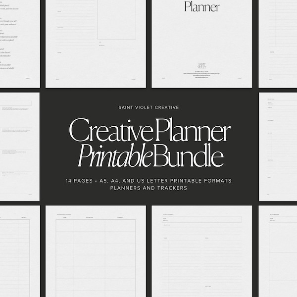 Creative Project Planner for Artists and Designers Planner Bundle Printable Project Planner Organizer Task List Planner Studio Toolkit
