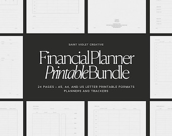 Printable Financial Planner Bundle Monthly Budget Debt Tracker Finances Planner Paycheck Budget Income and Expense Tracker Budget Binder A5