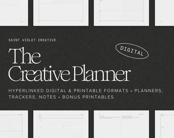 Digitaler druckbarer kreativer Projektplaner für Künstler und Designer Undatierter Planer Projektmanagement-Planer Journal Handwerksplaner PDF